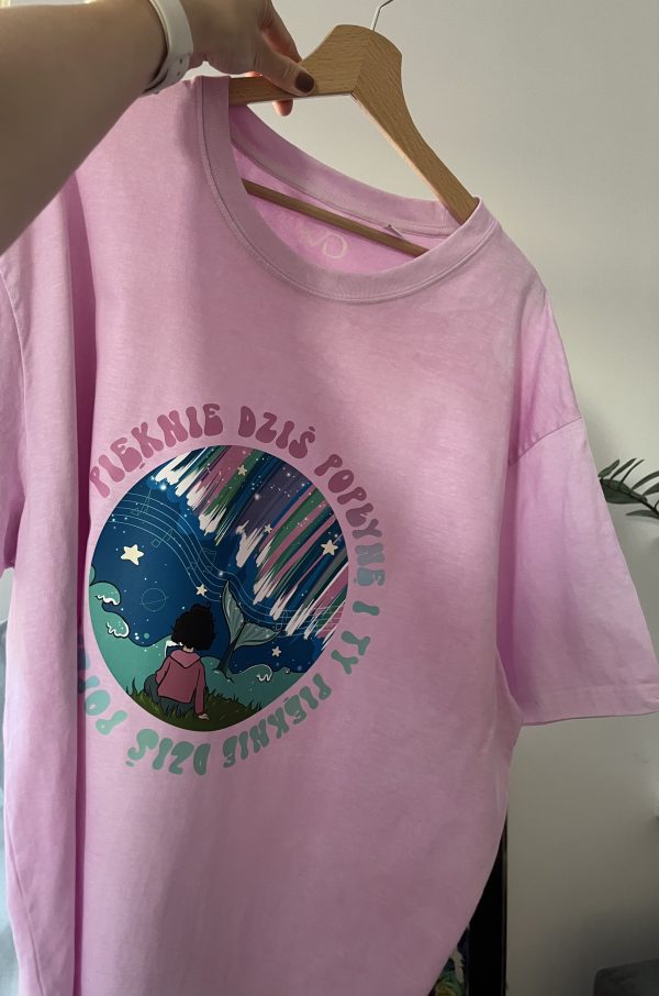 Koszulka ręcznie farbowana zorza